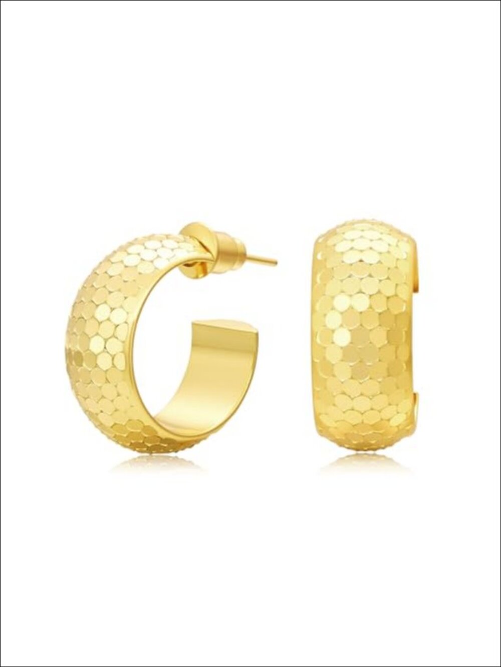 Small Huggie Hoop Earrings 18K Gold Plated 925 Sterling Silver Hammered